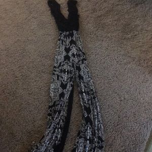 Black Patterned Jumpsuit